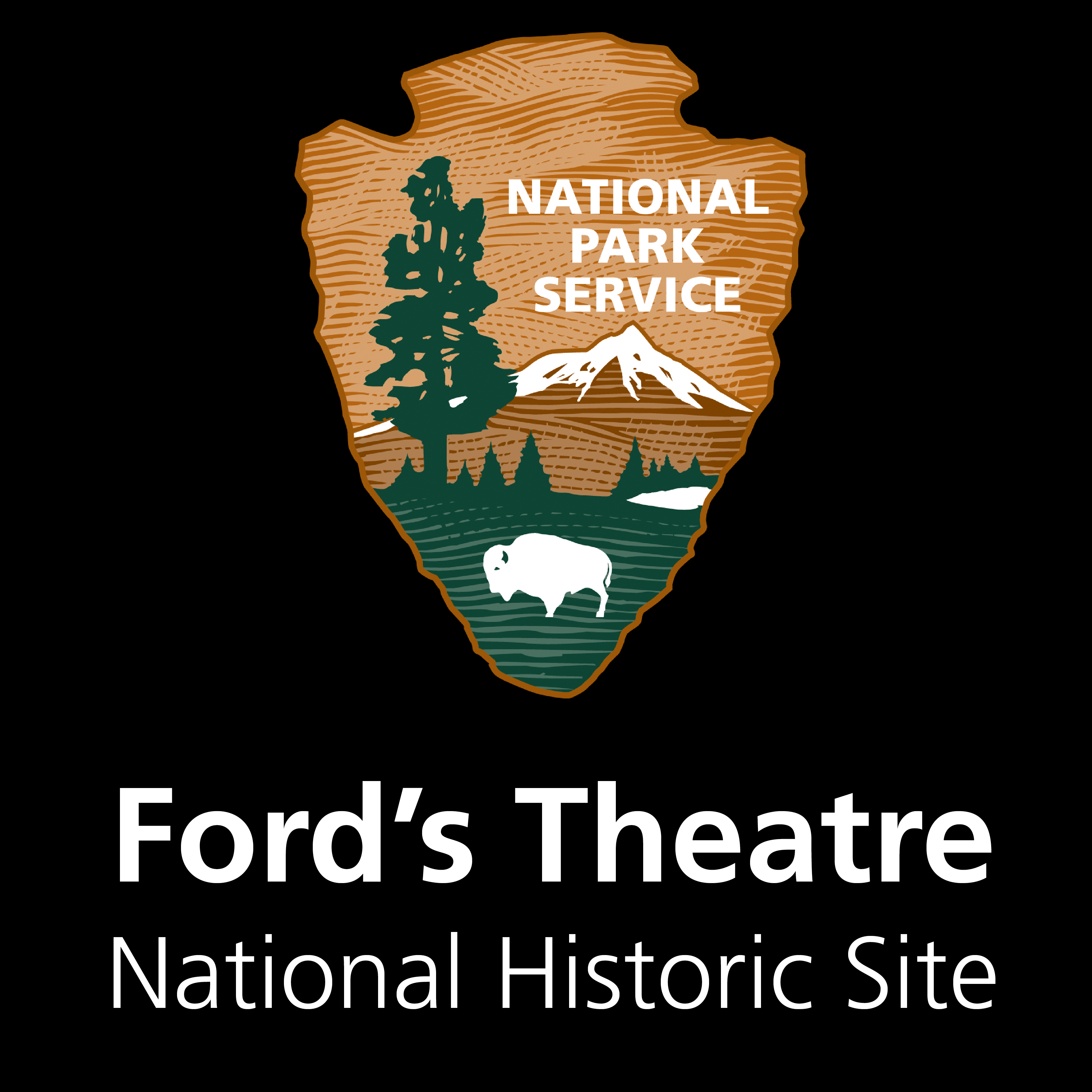 Arrowhead and text: Ford's Theatre National Historic Site