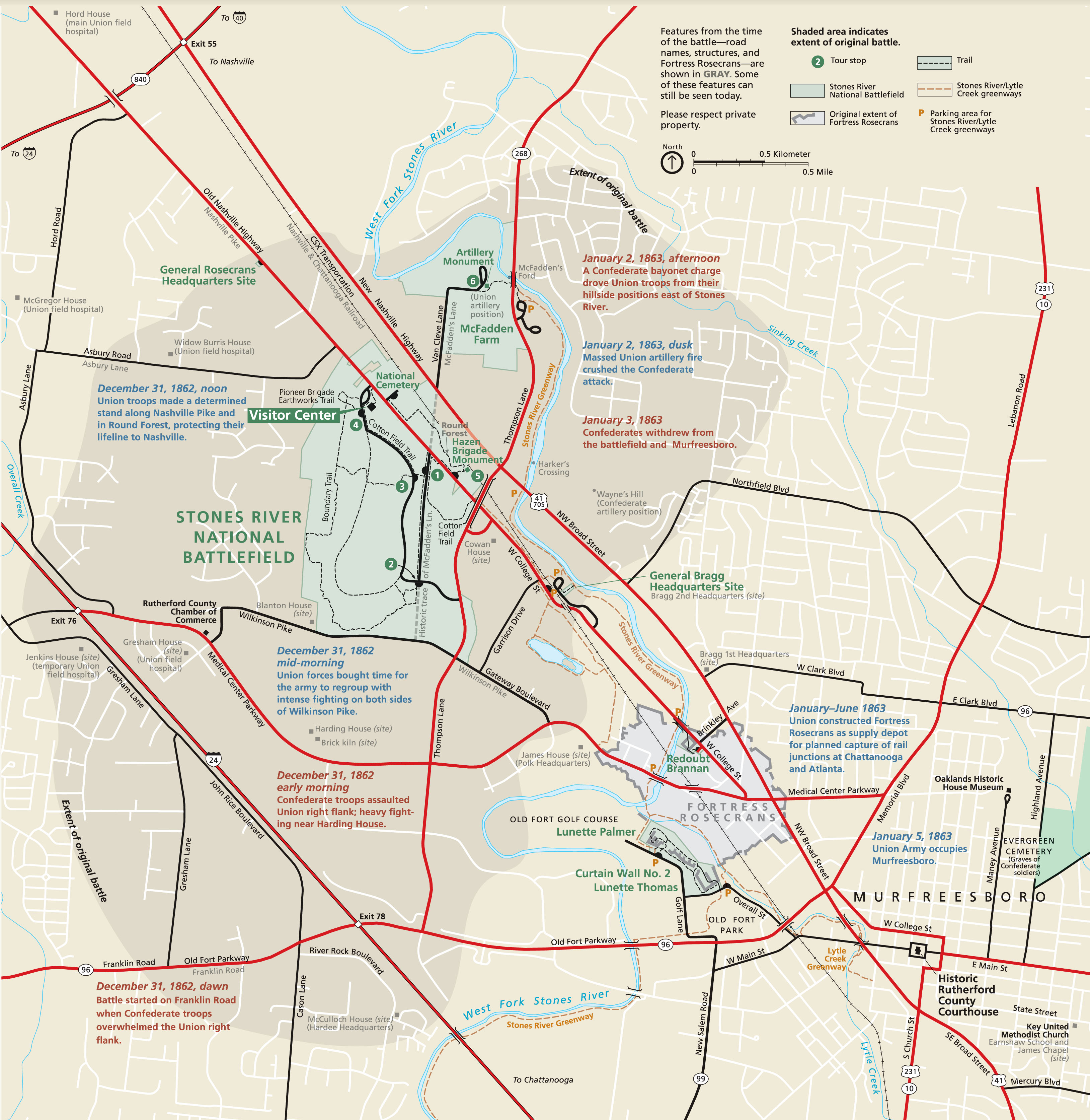 Map depicting the park boundaries and surrounding area.