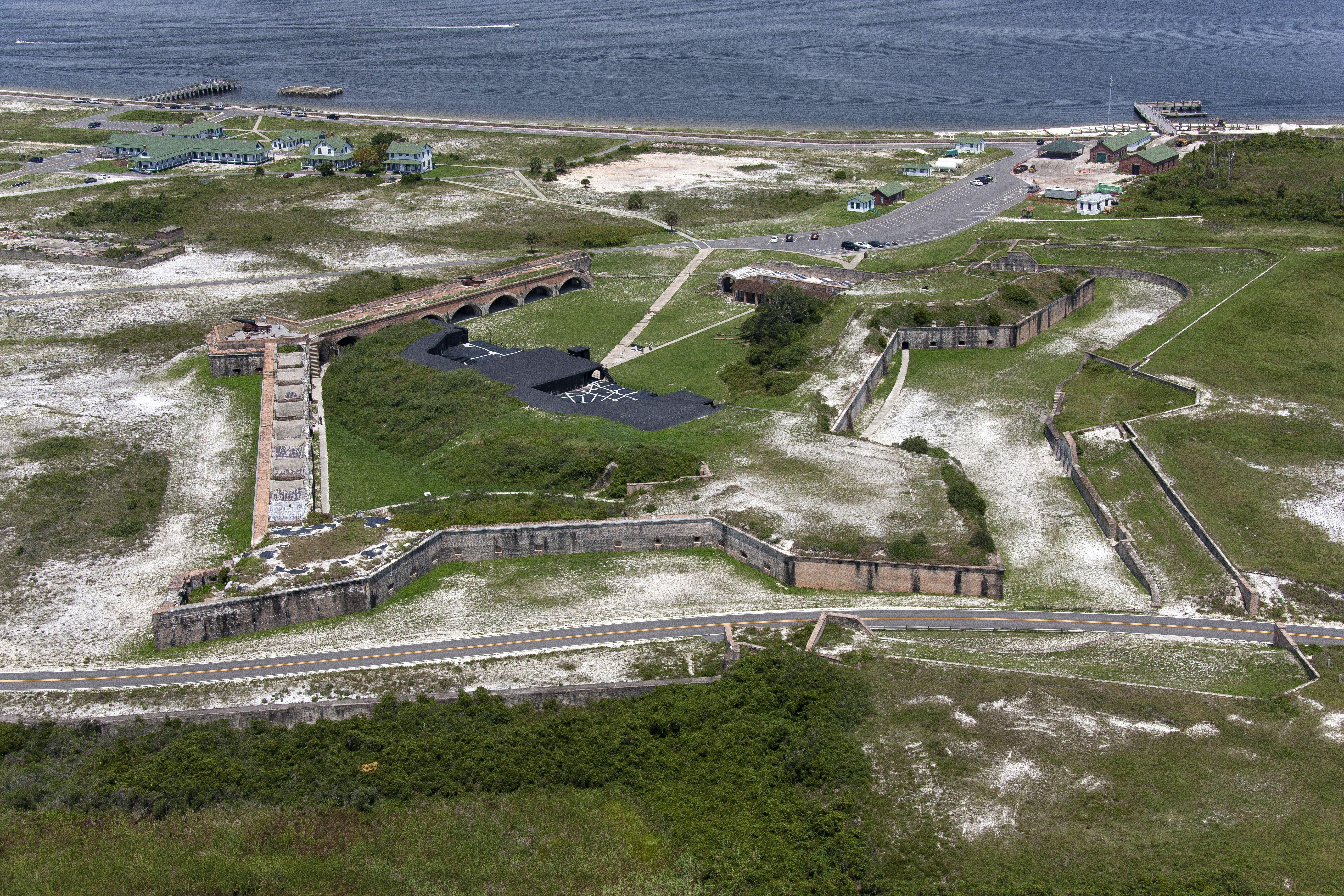 Aerial image of Fort Pickens