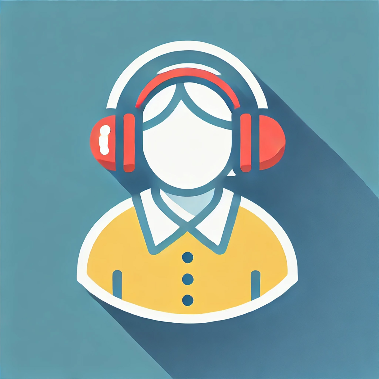 Graphic illustration of person listening to headphones