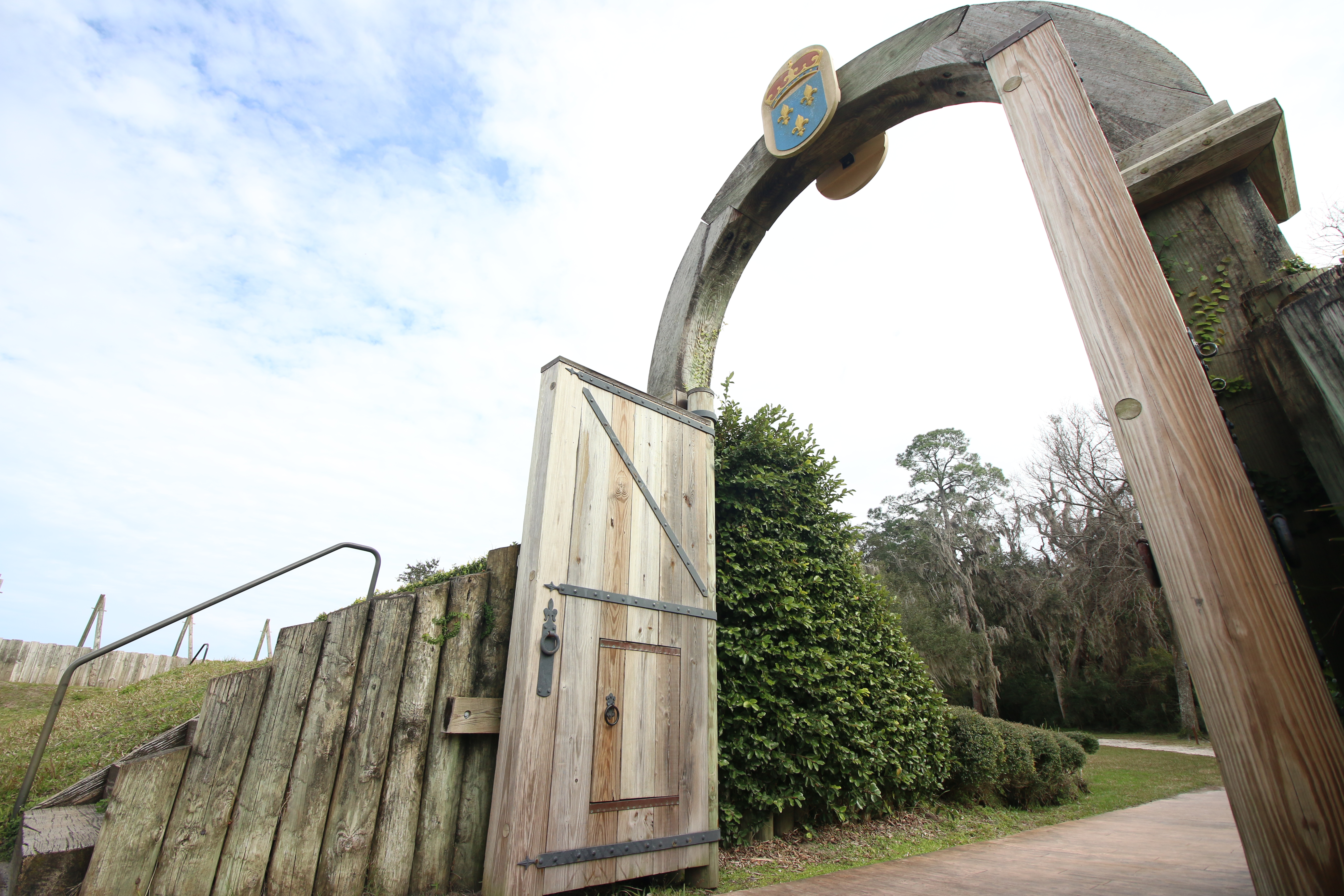 an arched fort gate