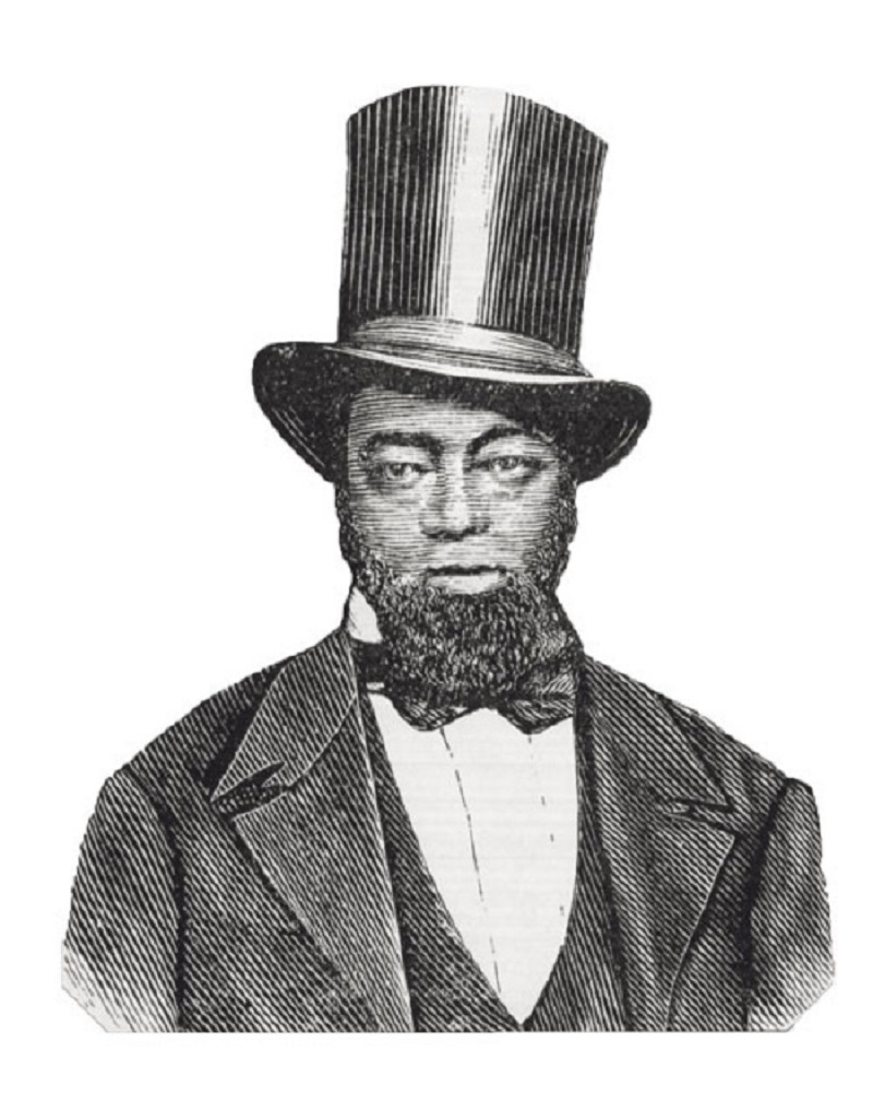A black & white image of Samuel Burris as an older man