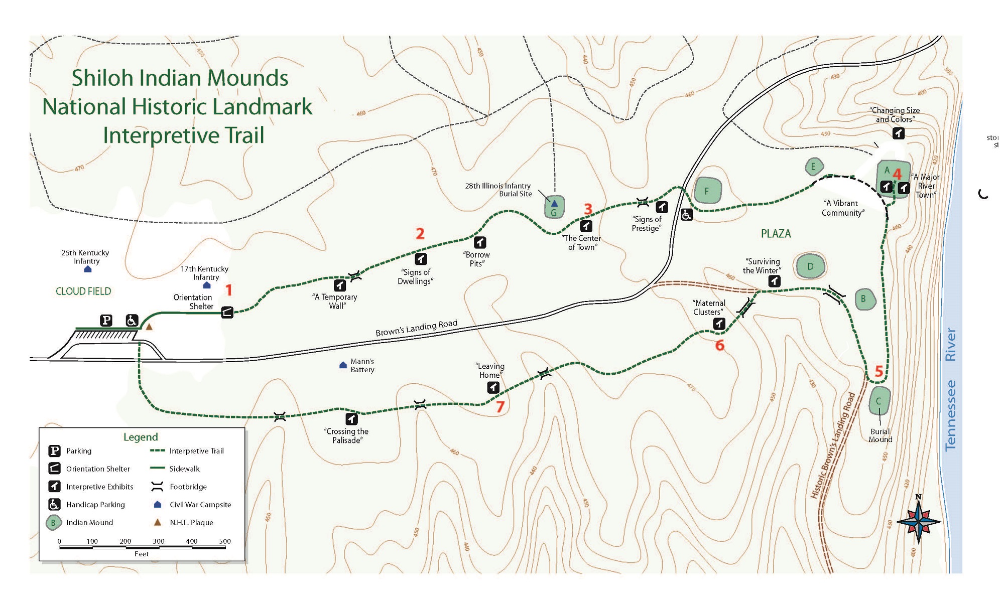 Map of the Shiloh Indian Mounds Trail
