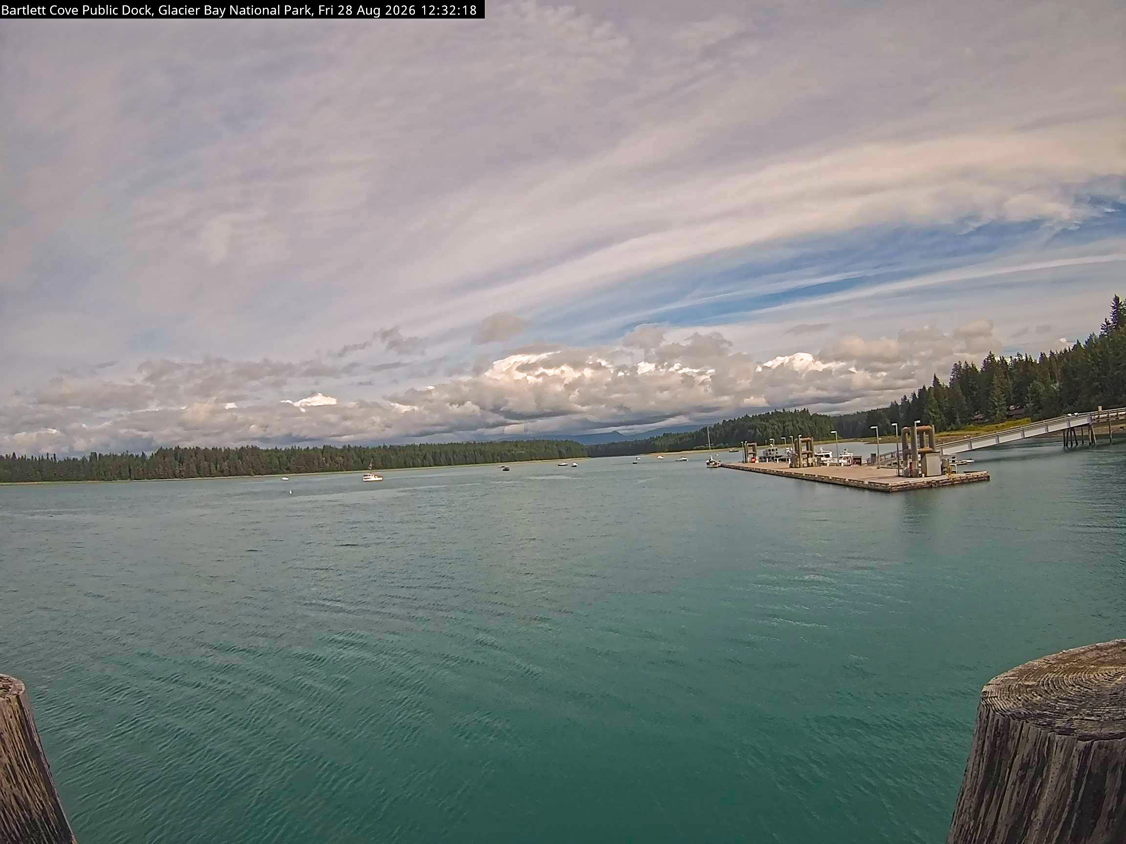 View from the Bartlett Cove Public Dock camera