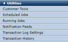 Customer Admin Utilities Menu