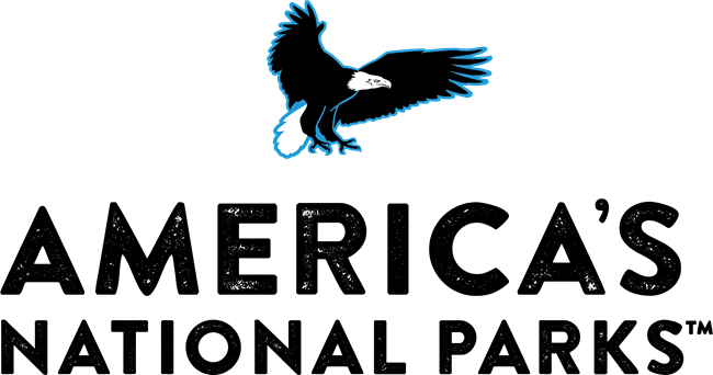 Drawing of bald eagle with the text "America's National Parks" underneath