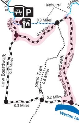 Map of Boardwalk with section highlighted