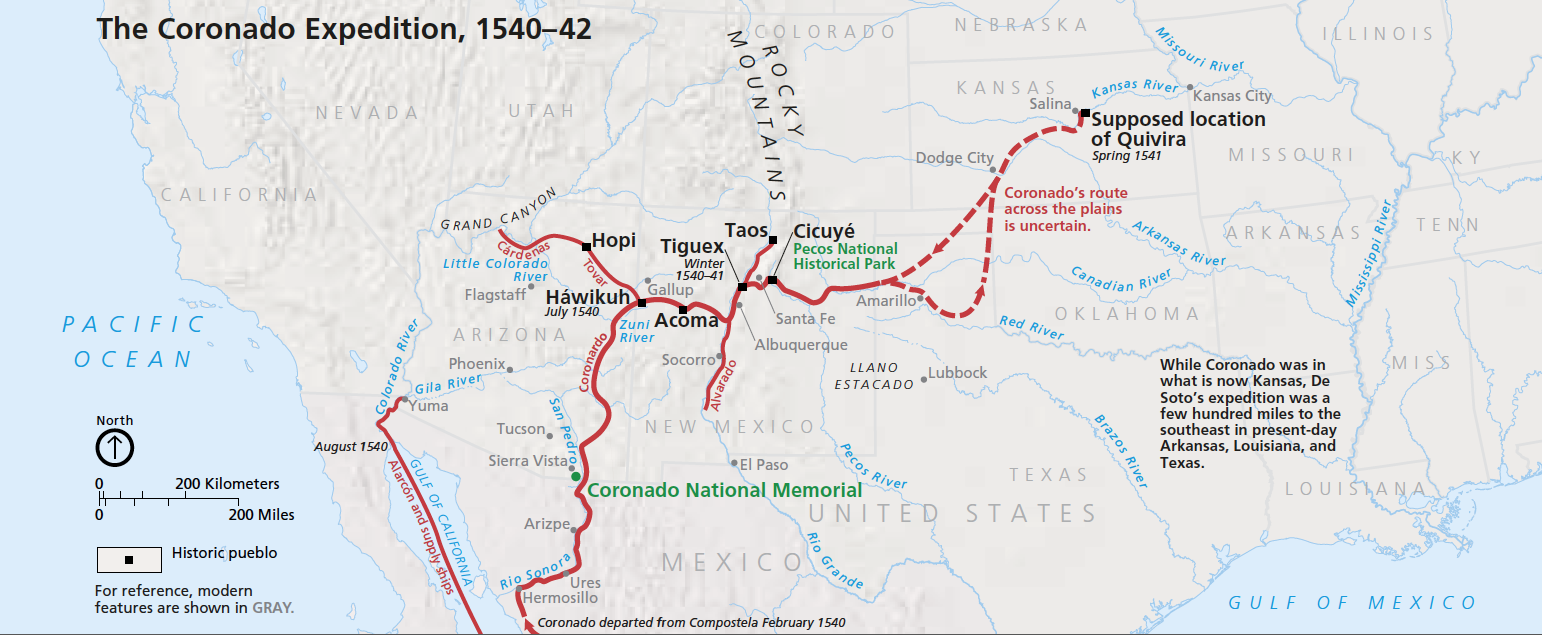 Map of the Coronado Expedition