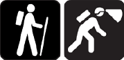Hiking and Caving icons