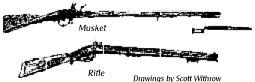drawing of musket and rifle
