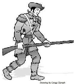 a drawing of a militiaman running