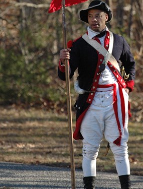 holding the flag