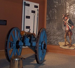 3-pounder grasshopper cannon in the visitor center museum