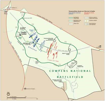 map of Cowpens National Battlefield
