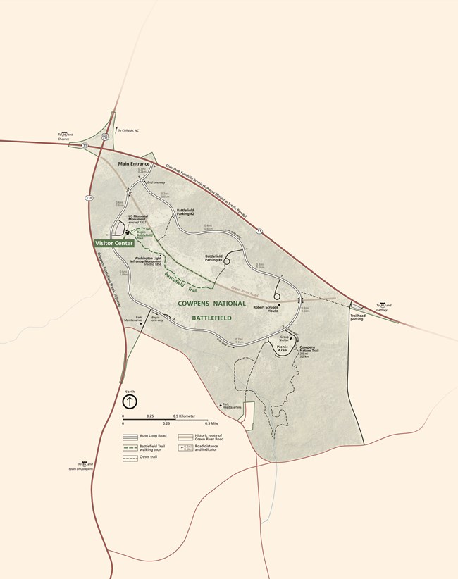 Map of Cowpens NB