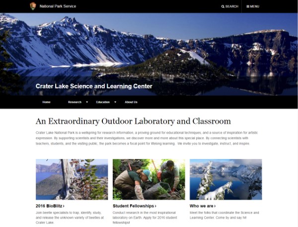 A screenshot of the Science & Learning Center website. A screenshot of the Science & Learning Center website.