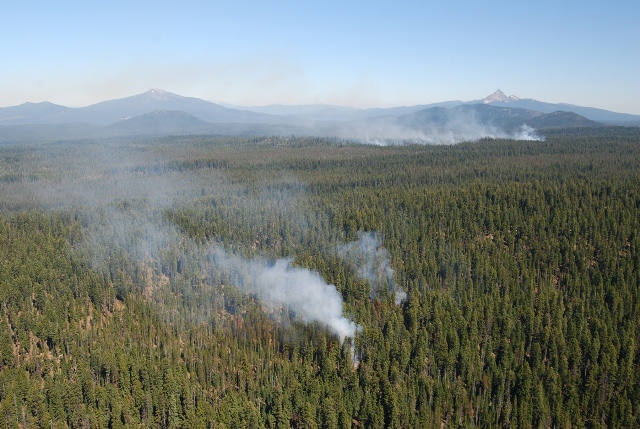 Smoke from fires of Red Cone Complex