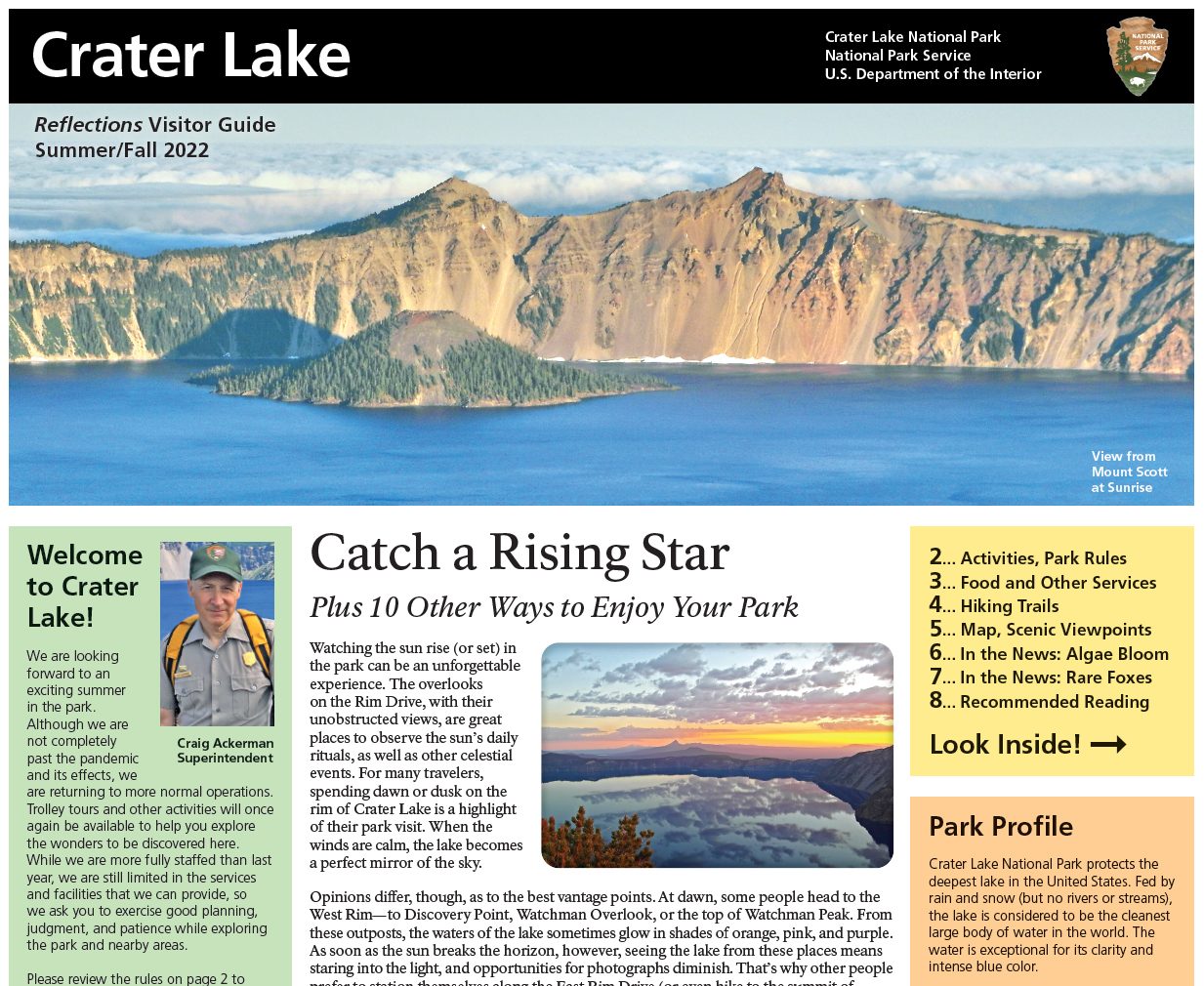 Park newspaper crater lake national park u s national park service 