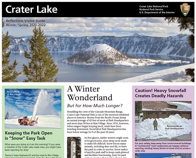 Photo of the Front Page of the Winter Newspaper