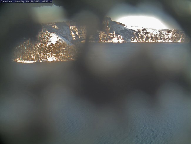 Crater Lake Webcam - Camera Lens Obscured by Snow