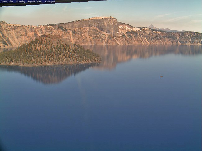 Crater Lake Webcam - Research Boat on the Lake