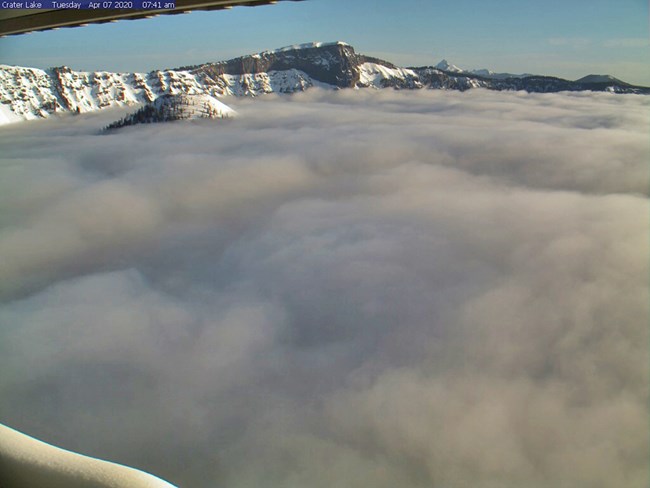 Crater Lake Webcam - Clouds Filling the Caldera