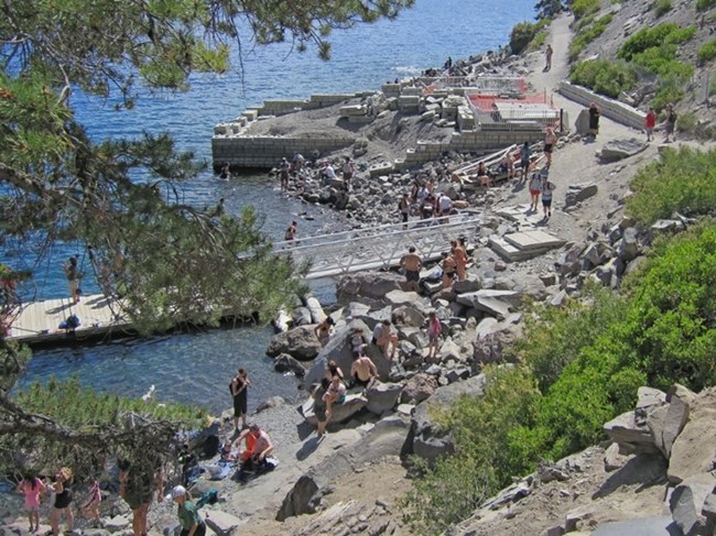 Cleetwood Marina with failed bulkhead and temporary dock