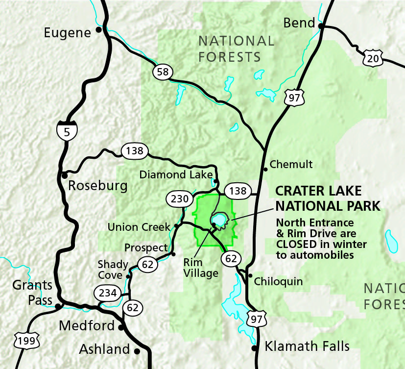 crater lake national park map Maps Crater Lake National Park U S National Park Service crater lake national park map