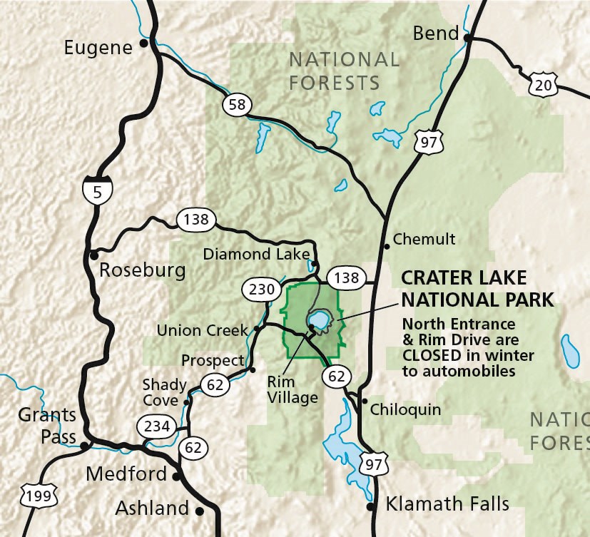 Oregon Map Crater Lake