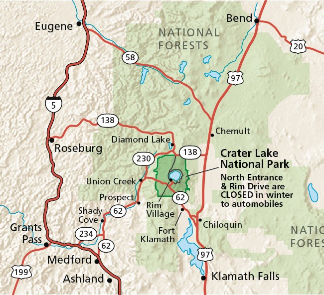 Crater Lake Hiking Map Maps - Crater Lake National Park (U.s. National Park Service)