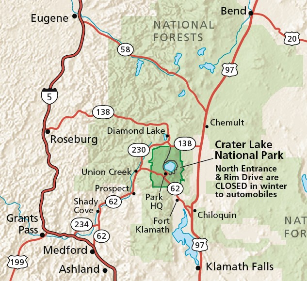 Map of Highways and Cities in the Vicinity of the Park