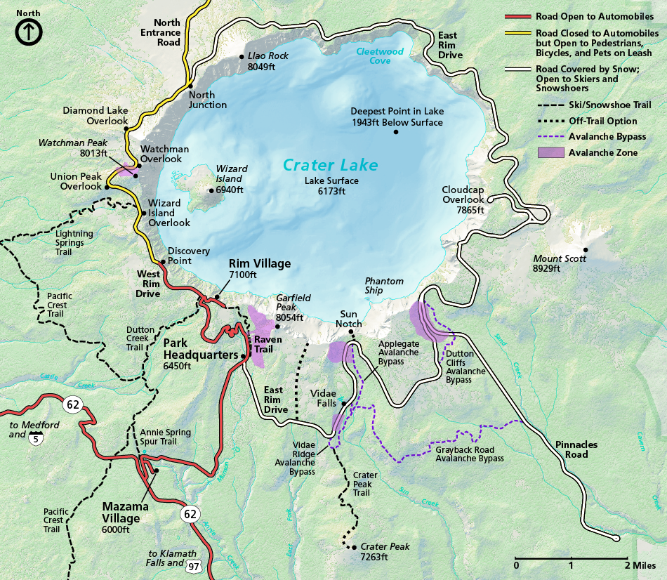 Crater Lake Trail Map Current Conditions - Crater Lake National Park (U.s. National Park Service)