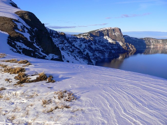 Looking along the western rim of Crater Lake towards Llao Rock.