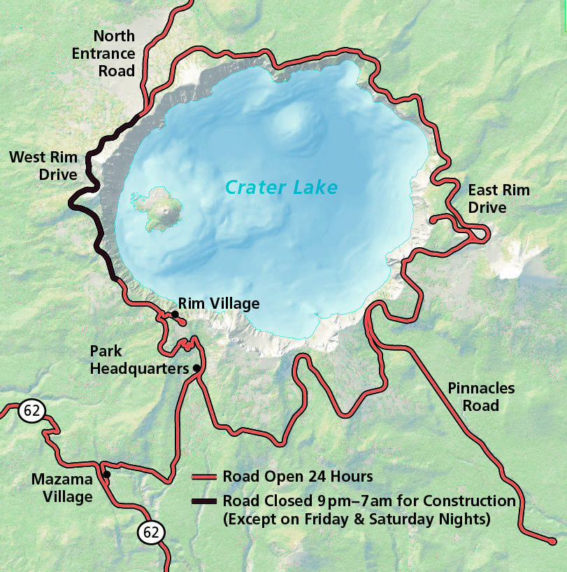 Map Showing Current Status of Park Roads Map Showing Current Status of Park Roads