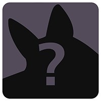 A black silhouette of an animal with large pointed ears.