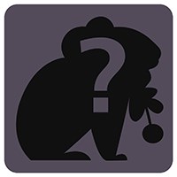 A silhouette of a small, round mammal holding a flower in its mouth