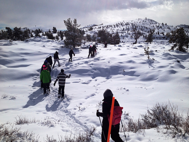 kids on snowshoes