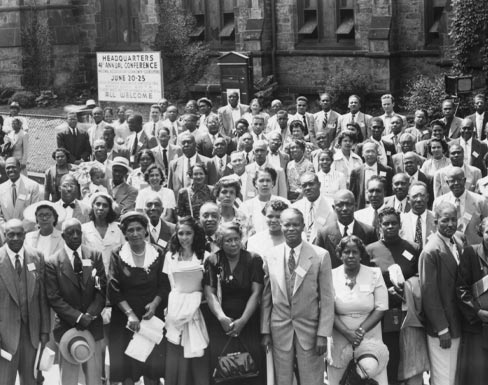 Figure 2: NAACP meeting participants pose in front of the United Methodist Church.