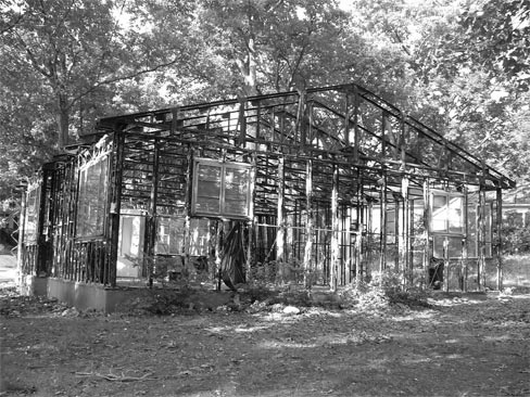 Figure 2: Krowne's Lustron House, once partially disassembled. The house is a metal shell.