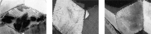 Figure 3: 3 photographs showing fabric detail.