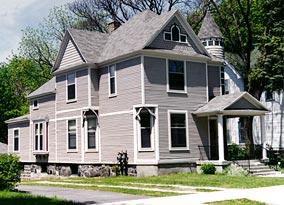 This historic single-family dwelling in Grand Rapids, Michigan, was rehabilitated for office use.