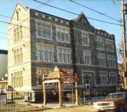 School exterior after conversion to senior housing 