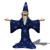 wizard with raised hands