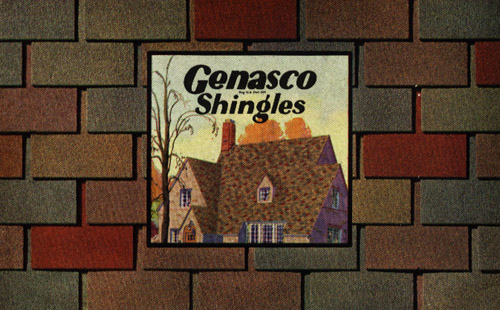 [Photo] An ad sheet for natural asphalt shingles promoted by the Barber Asphalt Co.