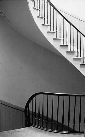 This is an image of the interior staircase at the Octagon House, Washington, DC. Photo: HABS Collection, NPS.