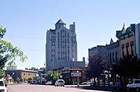 This is an image of downtown Baker City as it appears now. The largest building is the Baker Hotel. Photo: Oregon State Historic Preservation Office.