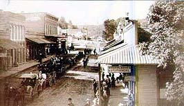 The is an image of the 4th of July parade in Jacksonville, 1884, taken by famed photographer, Peter Britt.  Photo: Southern Oregon Historical Society.  All rights reserved. Used by permission.