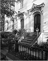 This is an image of houses in Charleston, SC. Charleston enacted the first local ordinance in 1931. Photo: HABS Collection, NPS.