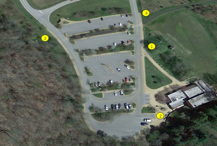 Ariel view of Cumberland Gap NHP visitor center and parking area