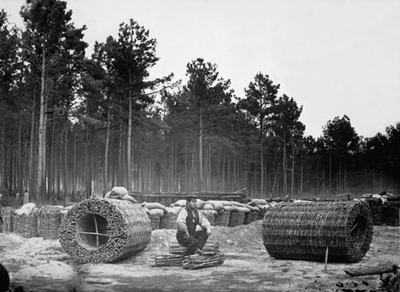 Gabions being made in Petersburg, Virginia